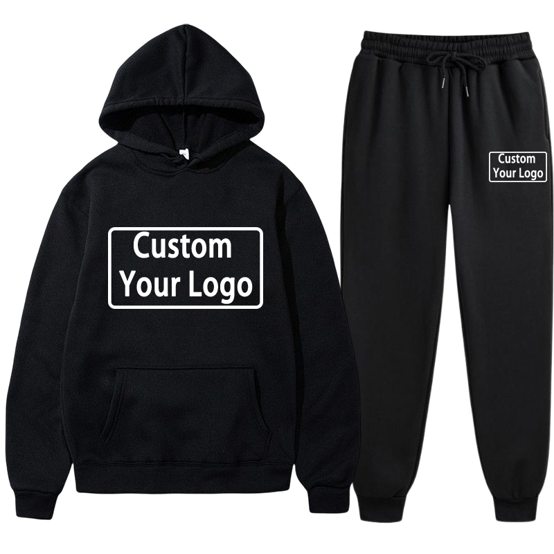 Winter Clothing For Women - Customize Logo Print Hoodie Sweatpants Set