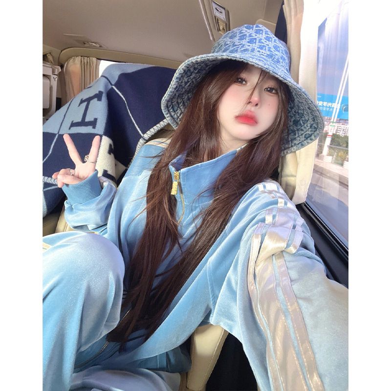 Advanced Light Blue Gold Velve - Winter Clothing Uae 评论和价格