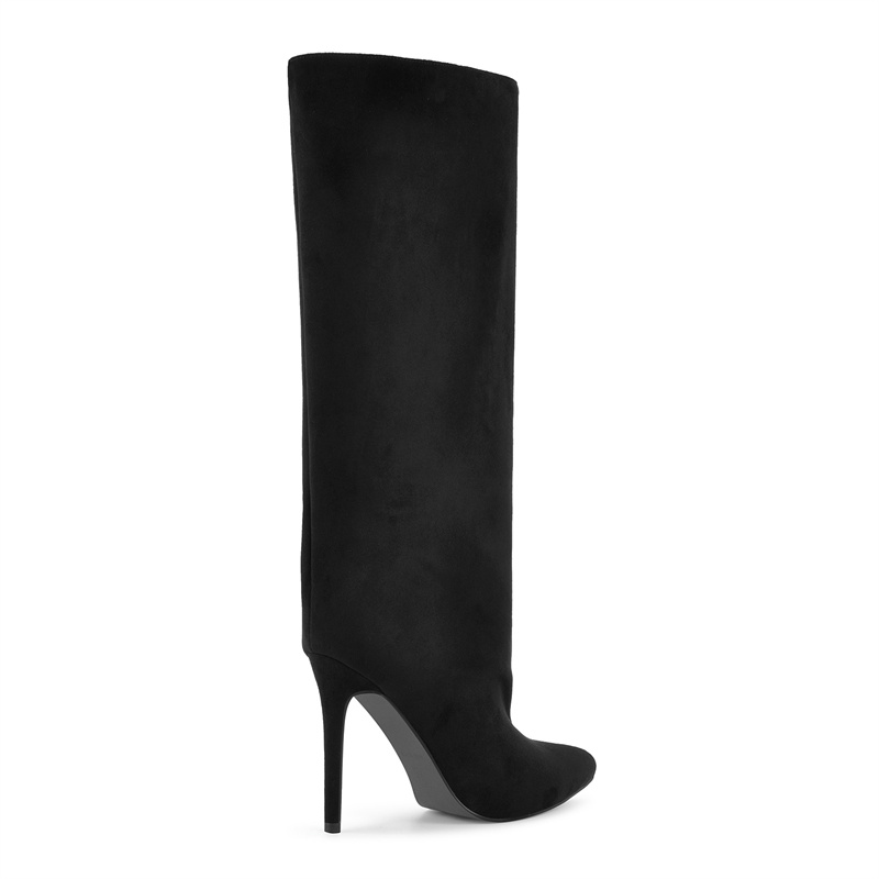 Onlymaker Black Faux Suede Kne - Winter Clothing For Women 评论和价格