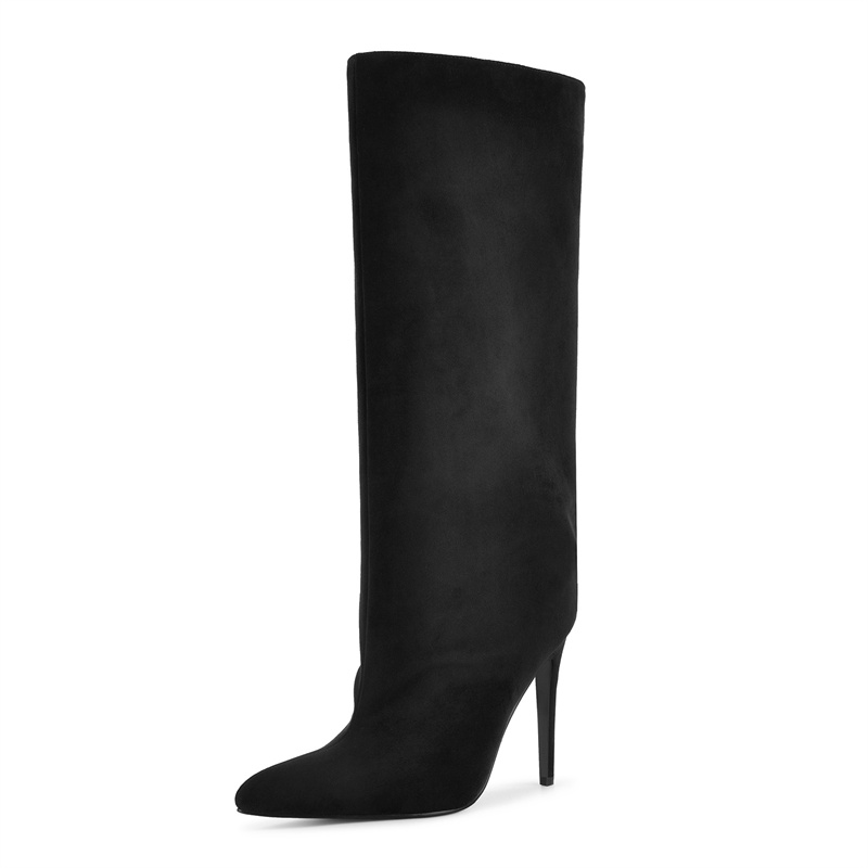 Onlymaker Black Faux Suede Kne - Winter Clothing For Women 评论和价格