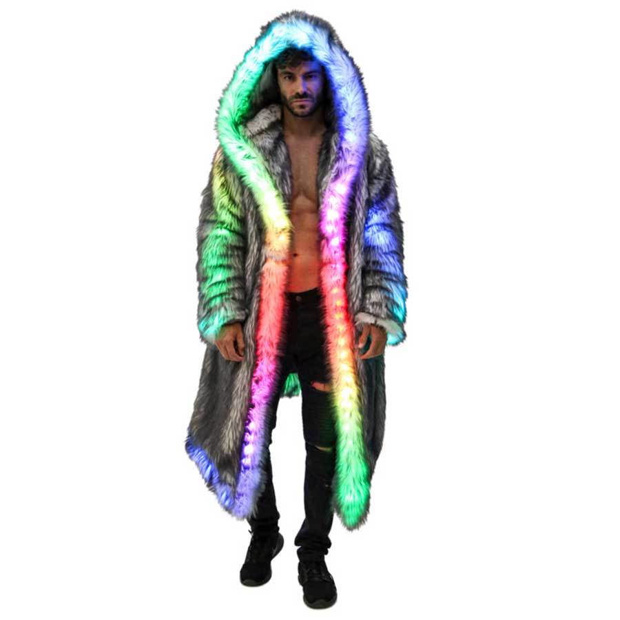 Faux Fur Coat Men Hooded Outer - Winter Clothing Uae 评论和价格
