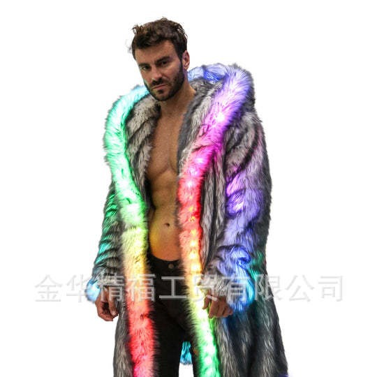 Faux Fur Coat Men Hooded Outer - Winter Clothing Uae 评论和价格