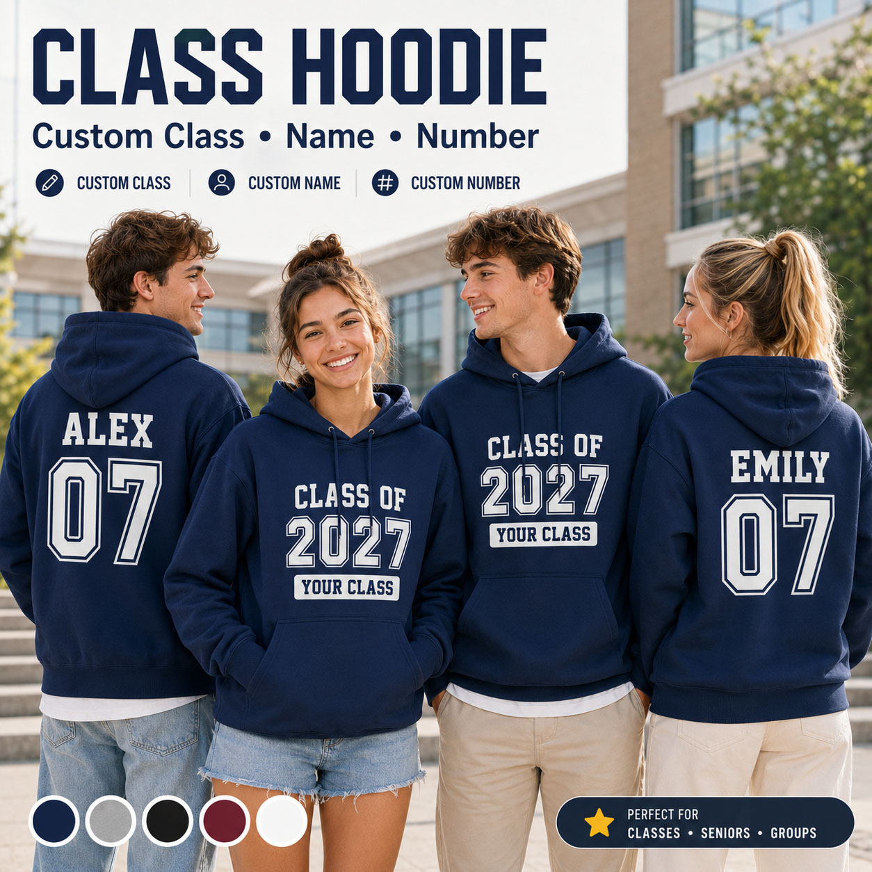 Class Hoodie Graduation Unisex - Winter Clothing Name 评论和价格