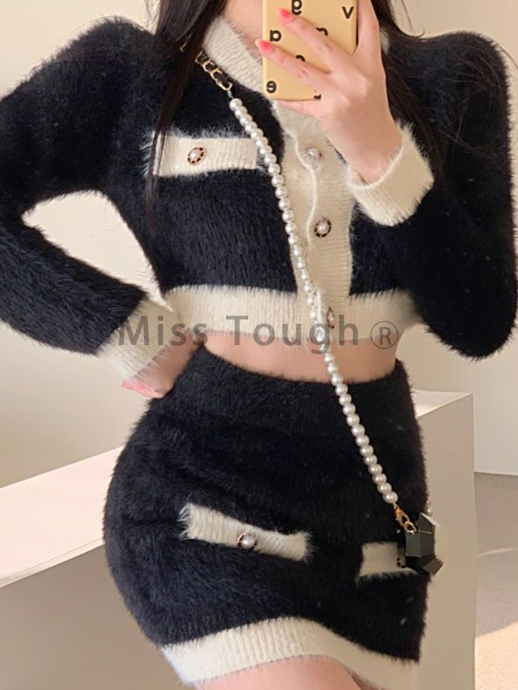 Winter Fluffy Knit 2 Piece Set - Winter Clothing Sales 评论和价格