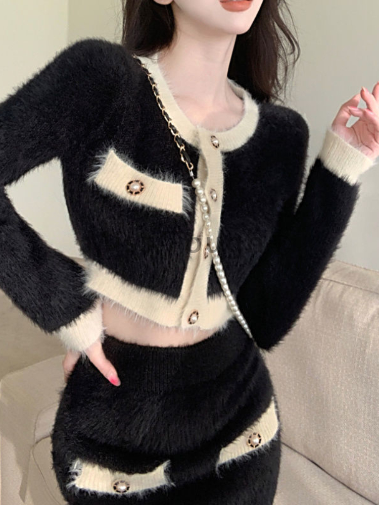 Winter Fluffy Knit 2 Piece Set - Winter Clothing Sales 评论和价格
