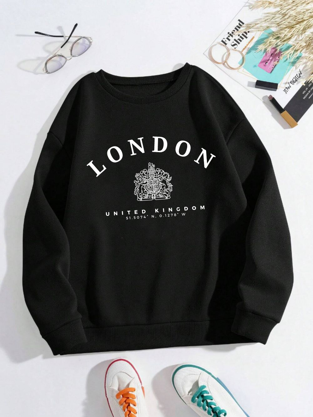 London Uk Royal Badge Print Wo - Winter Clothing London 评论和价格