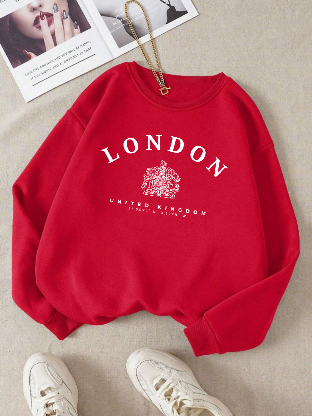 London Uk Royal Badge Print Wo - Winter Clothing London 评论和价格
